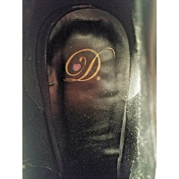 Women's Size 11M Black High Heeled Gold Blinged Booties NIB Side Zippers Suede - Picture 4 of 5